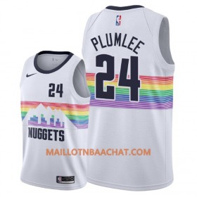 Maillot NBA Denver Nuggets Mason Plumlee 24 2018-19 Nike City Edition Blanc Swingman - Homme